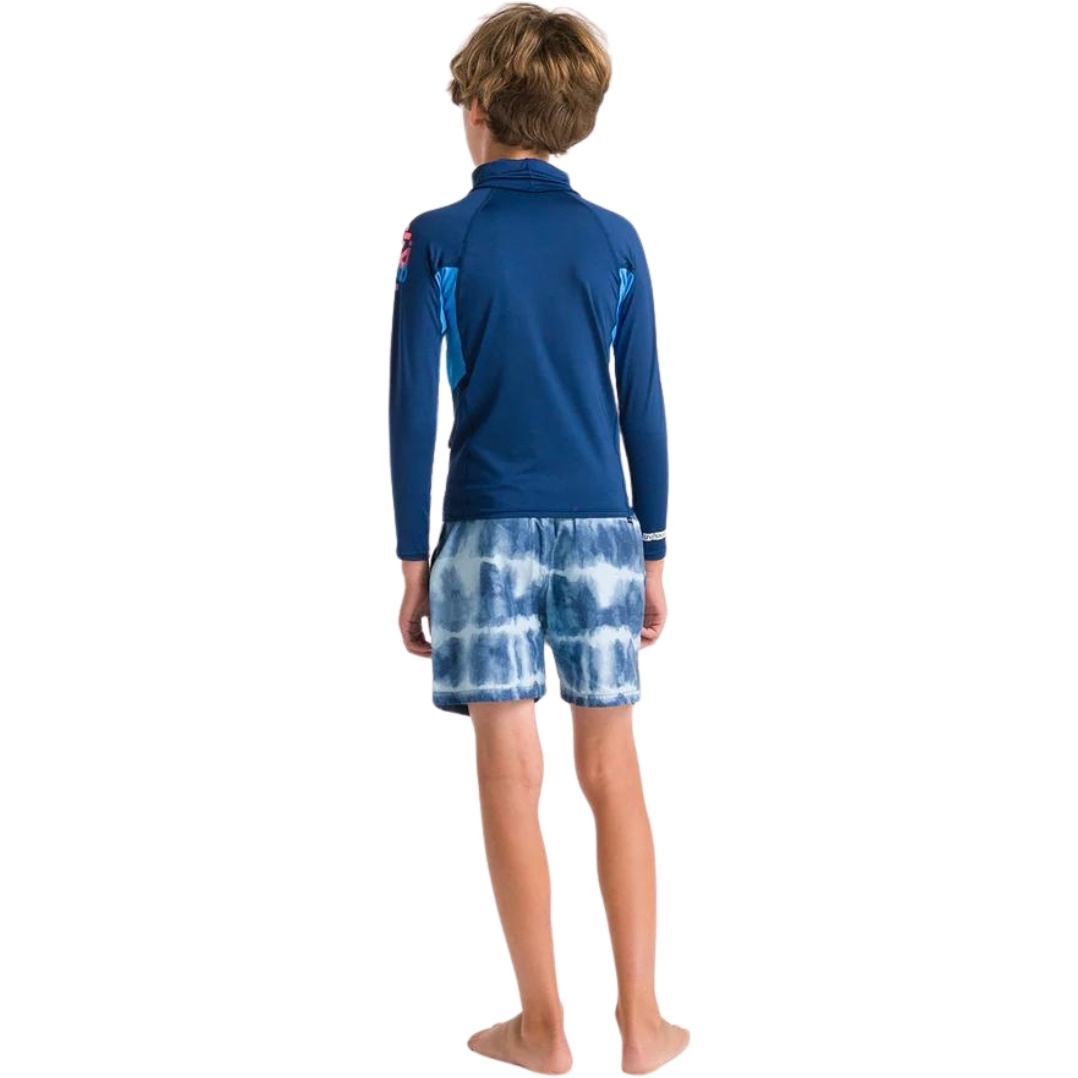 2026 C-Skins Junior NuWave X Long Sleeve Rash Vest C-NLYLSJ - Slate Navy / Cyan / Multi